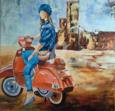 Painting titled "DEVANT LA RUINE" by Anita Boche, Original Artwork, Acrylic