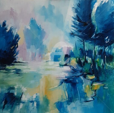 Painting titled "BAIN FABULEUX DE L…" by Anita Boche, Original Artwork, Oil