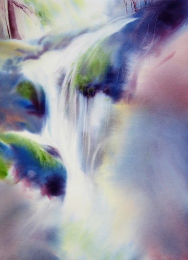 Peinture intitulée "Sur la mousse" par Anita Bruzzo, Œuvre d'art originale, Aquarelle