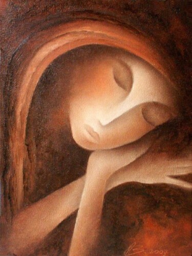Картина под названием "Dreaming" - Anita Burnaz, Подлинное произведение искусства