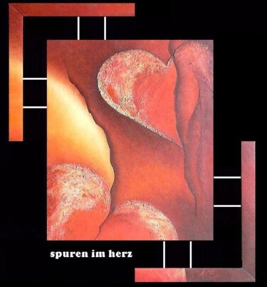 Painting titled "spuren im herz" by Anita Burnaz, Original Artwork