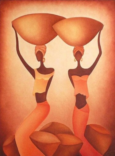 Painting titled "AFRICANA" by Anita Burnaz, Original Artwork
