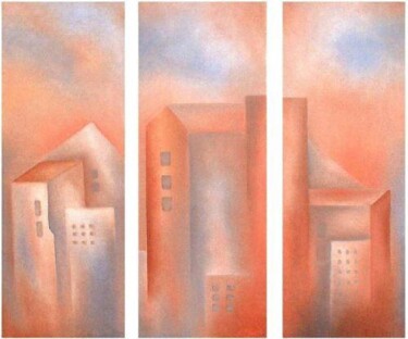 Painting titled "CITY" by Anita Burnaz, Original Artwork