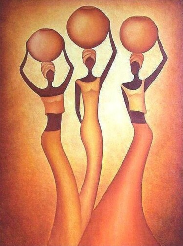 Painting titled "AFRICANA" by Anita Burnaz, Original Artwork