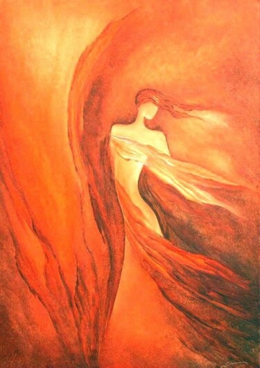 Painting titled "scarlett" by Anita Burnaz, Original Artwork
