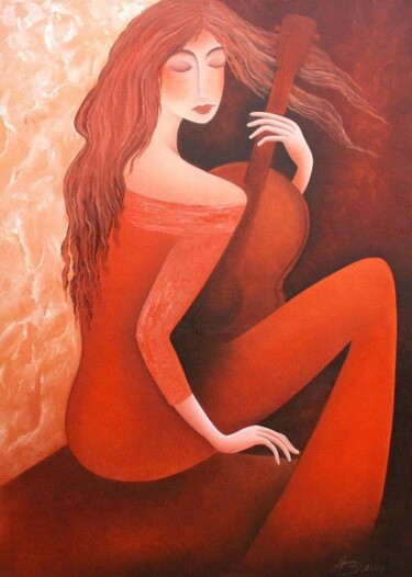 Malerei mit dem Titel "Melancholie" von Anita Burnaz, Original-Kunstwerk