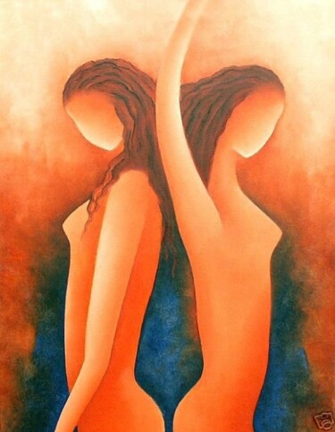 Peinture intitulée "Twins (detailphoto)" par Anita Burnaz, Œuvre d'art originale