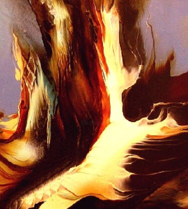 Painting titled "INFERNO" by Anita Burnaz, Original Artwork