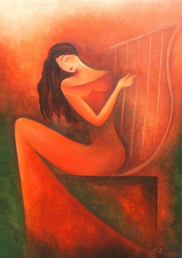 Painting titled "melancholie" by Anita Burnaz, Original Artwork