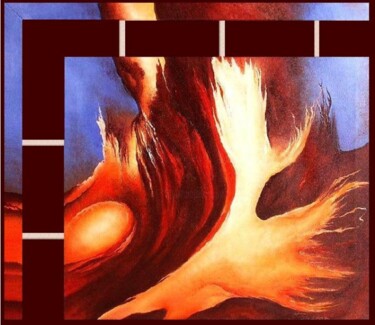 Peinture intitulée "inferno" par Anita Burnaz, Œuvre d'art originale