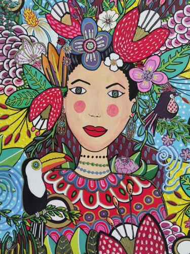 Pintura titulada "Fleurita" por Anita Chaillou, Obra de arte original, Acrílico