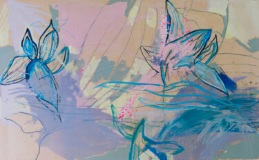 Картина под названием "Blossom & sea" - Anita Gryz, Подлинное произведение искусства, Акрил