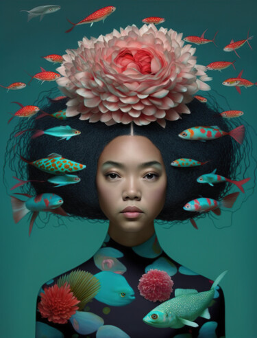 "Underwater Beauty 2" başlıklı Dijital Sanat Anita Kalmar tarafından, Orijinal sanat, Dijital baskı