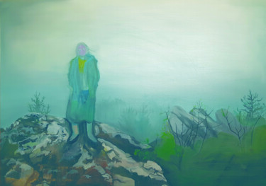 Malerei mit dem Titel "Wanderer" von Anita Machura, Original-Kunstwerk, Öl