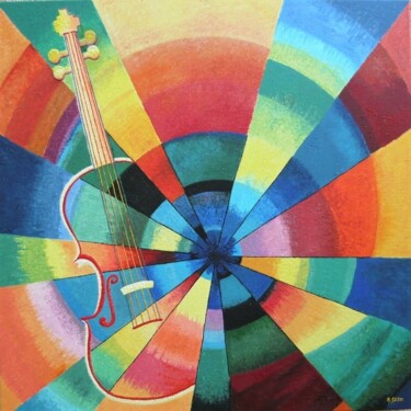 Peinture intitulée "Le disque lumineux" par Anita Setti, Œuvre d'art originale, Acrylique