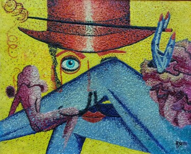 「Carnaval le Monocle」というタイトルの絵画 Anita Settiによって, オリジナルのアートワーク, オイル