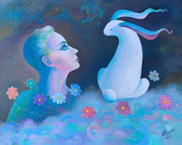 Painting titled "Following the White…" by Anita Zotkina, Original Artwork, Oil