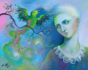 Картина под названием "Song Of A Nightinga…" - Anita Zotkina, Подлинное произведение искусства, Масло