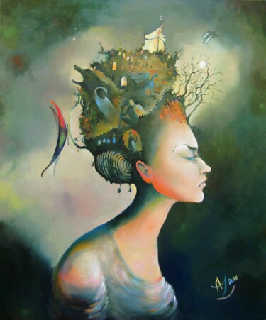 Painting titled "Enlightenment" by Anita Zotkina, Original Artwork, Oil
