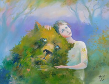 Schilderij getiteld "Forest Being" door Anita Zotkina, Origineel Kunstwerk, Olie