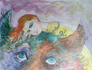 Desenho intitulada "Strong spirit" por Anita Zotkina, Obras de arte originais, Aquarela