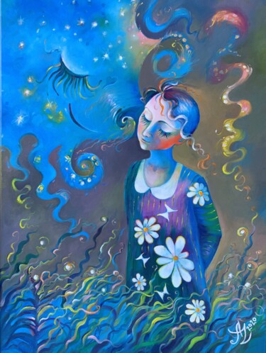 Painting titled "Time to Dream" by Anita Zotkina, Original Artwork, Oil