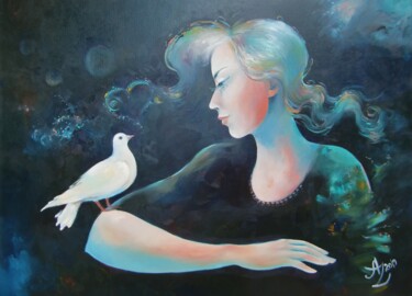Schilderij getiteld "Peace" door Anita Zotkina, Origineel Kunstwerk, Olie