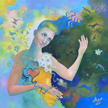 Картина под названием "Back together" - Anita Zotkina, Подлинное произведение искусства, Масло
