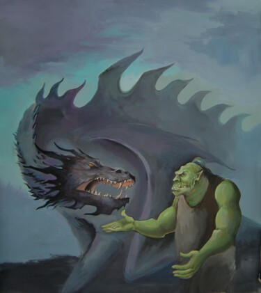 Painting titled "Story Orc - Illustr…" by Anita Zotkina, Original Artwork, Acrylic