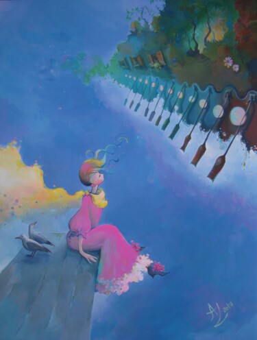 Pittura intitolato "Sky Cruises" da Anita Zotkina, Opera d'arte originale, Acrilico