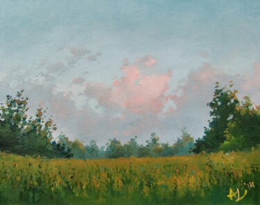 Painting titled "Vermont Field" by Anita Zotkina, Original Artwork, Oil