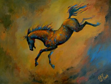 Painting titled "Downhill" by Anita Zotkina, Original Artwork, Oil