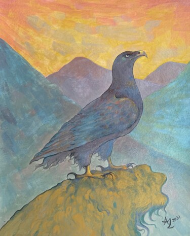 Drawing titled "Bird of Prey" by Anita Zotkina, Original Artwork, Watercolor