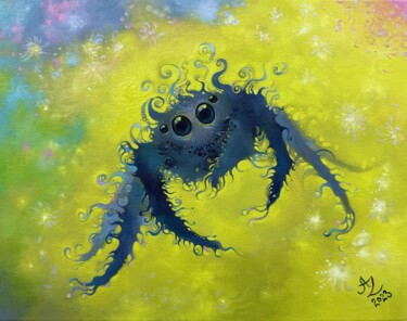 Painting titled "Spider" by Anita Zotkina, Original Artwork, Oil