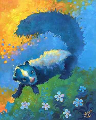 Pintura titulada "The Skunk's Sanctua…" por Anita Zotkina, Obra de arte original, Oleo