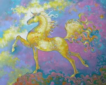 Картина под названием "Unicorn of Timeless…" - Anita Zotkina, Подлинное произведение искусства, Масло