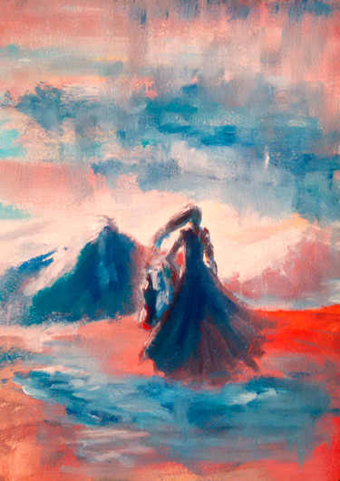Arte digitale intitolato "Music, rain and win…" da Anna Zorina, Opera d'arte originale, Olio