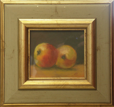 Painting titled "Two Apples" by Anja Huotari, Original Artwork, Oil