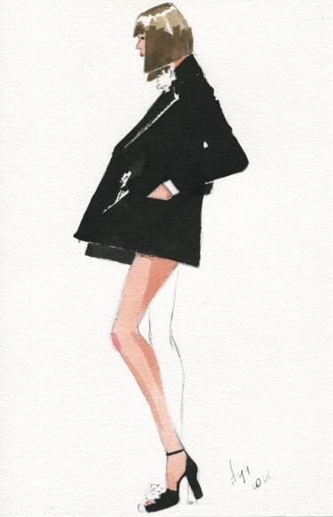 Disegno intitolato "Fashion #4" da Anja Rudko, Opera d'arte originale, Acquarello
