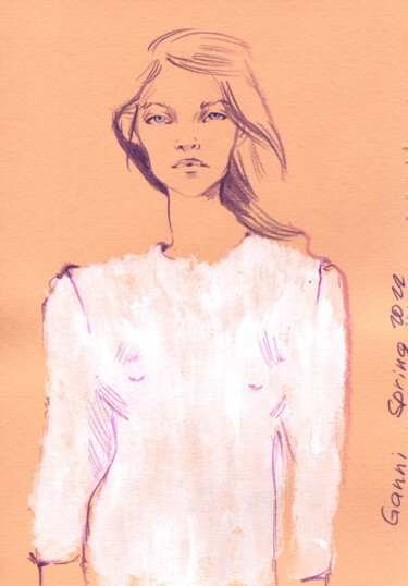 Drawing titled "Fashion #5" by Anja Rudko, Original Artwork, Pencil