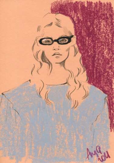 Рисунок под названием "Fashion #9" - Anja Rudko, Подлинное произведение искусства, Цветные карандаши