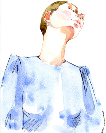 Dessin intitulée "Fashion #17" par Anja Rudko, Œuvre d'art originale, Aquarelle