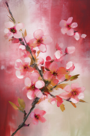Artes digitais intitulada "Blooming branch of…" por Anja Rudko, Obras de arte originais, Trabalho Digital 2D