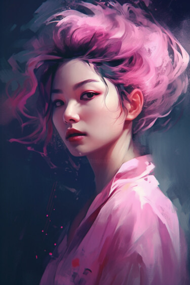 Arte digital titulada "portrait of a Japan…" por Anja Rudko, Obra de arte original, Imagen generada por IA