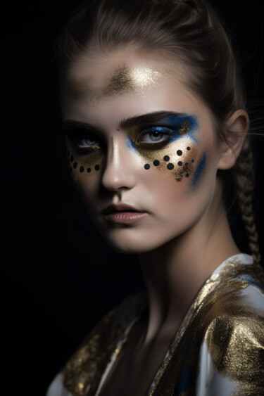 Arte digitale intitolato "Fashionable gold ma…" da Anja Rudko, Opera d'arte originale, Immagine generata dall'IA