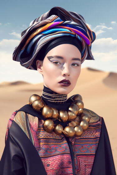 Digital Arts titled "Desert Hyper Oasis:…" by Anja Rudko, Original Artwork, AI generated image