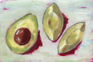 Painting titled "Avocado" by Anja Rudko, Original Artwork, Oil
