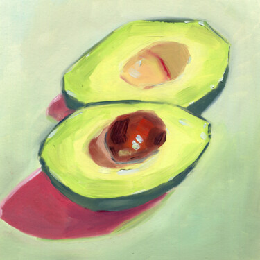 Painting titled "Avocado №2" by Anja Rudko, Original Artwork, Oil