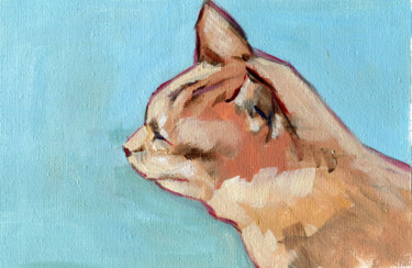 Pittura intitolato "Cat 3" da Anja Rudko, Opera d'arte originale, Olio