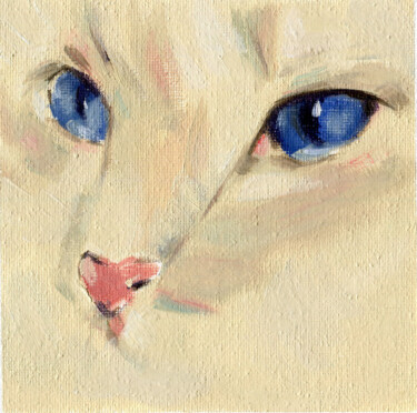 Painting titled "cat 5" by Anja Rudko, Original Artwork, Oil